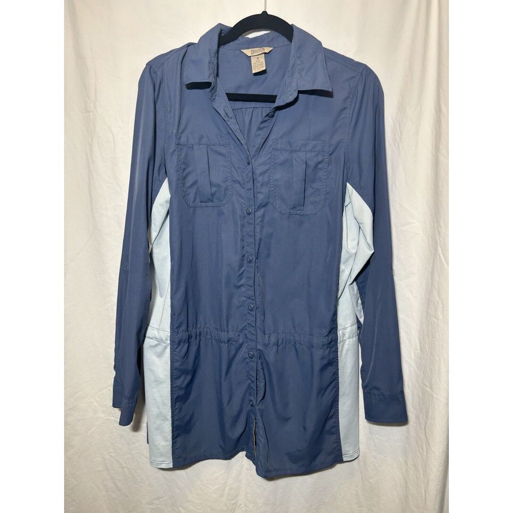 Duluth Blue Moisture Wicking Work Shirt‎ Men's Medium EUC W5